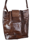 Vintage Genuine Leather Bucket Shoulder Bag - Funkify