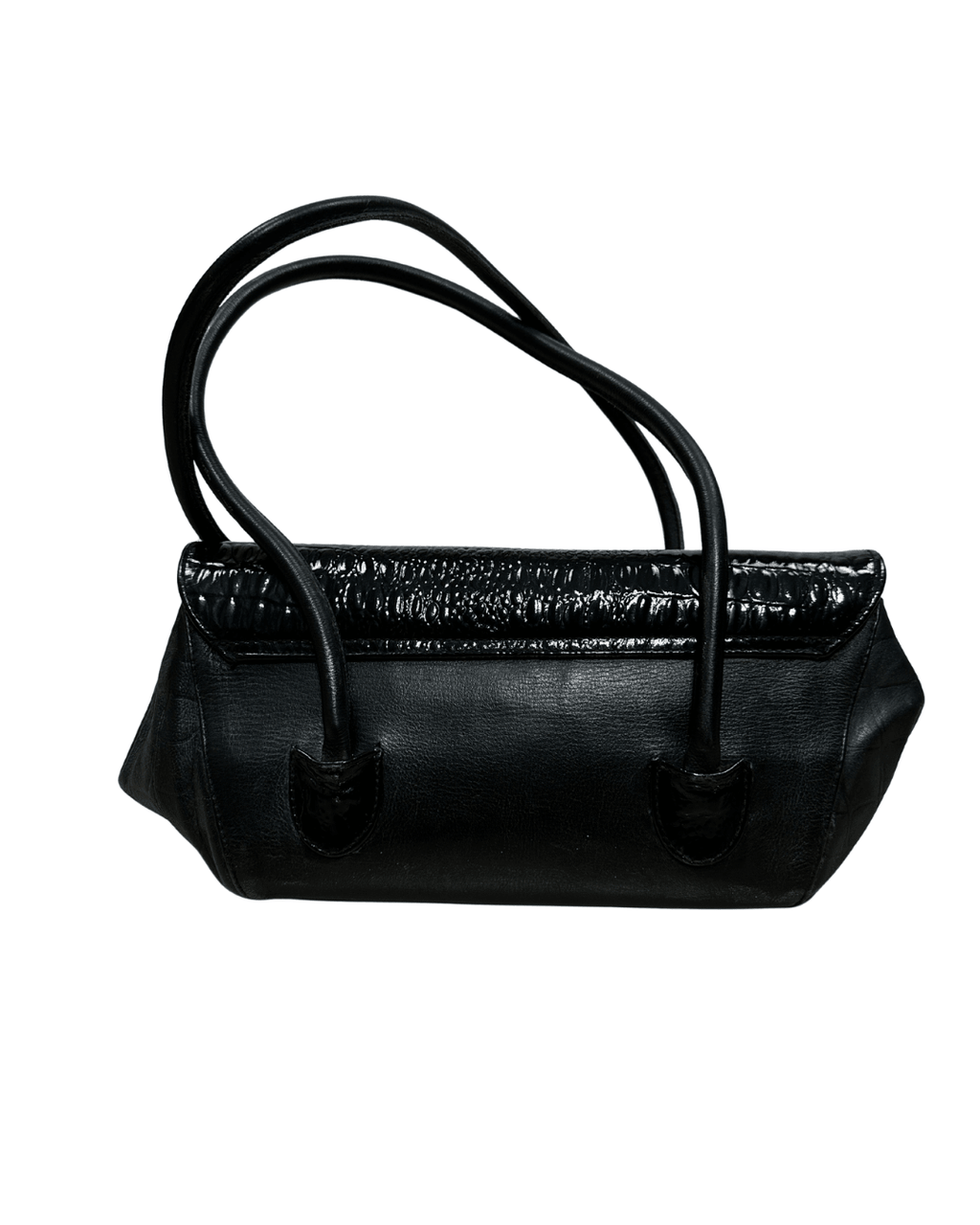 Vintage Genuine Leather Croc - Detail Baguette Bag - Funkify