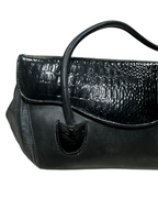 Vintage Genuine Leather Croc - Detail Baguette Bag - Funkify