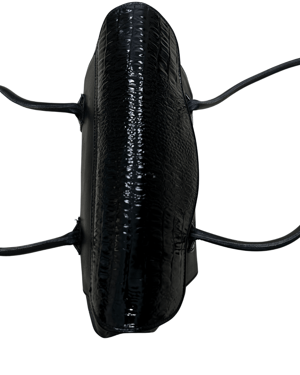 Vintage Genuine Leather Croc - Detail Baguette Bag - Funkify