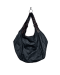 Vintage Genuine Leather Hobo Shoulder Bag with Burgundy Straps - Funkify
