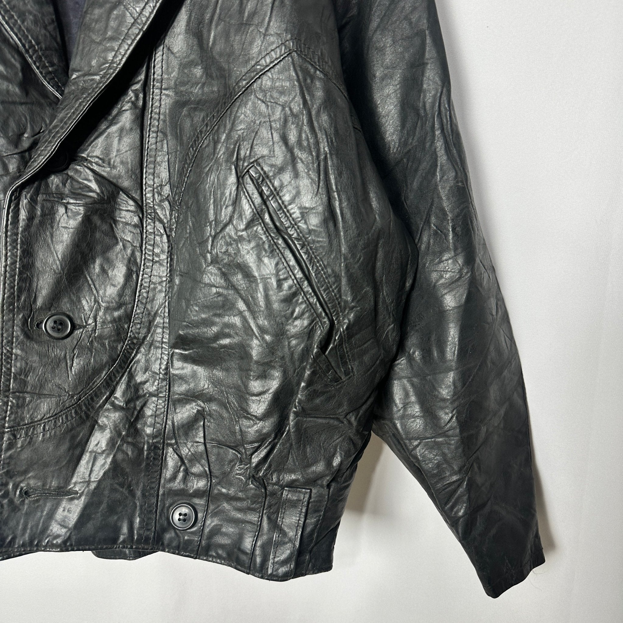 Vintage Genuine Leather Jacket Large - Funkify