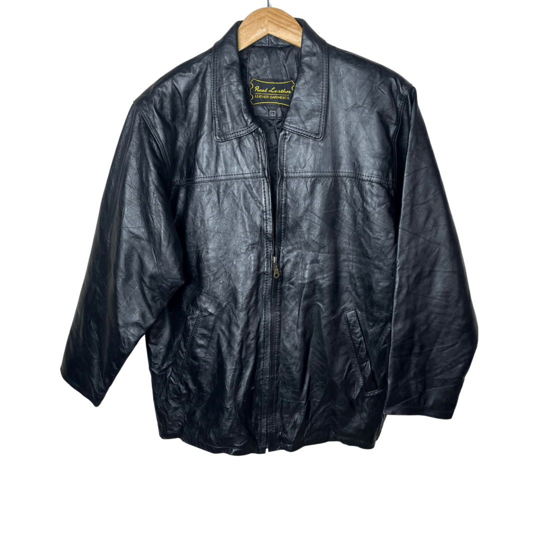 Vintage Genuine Leather Jacket Large - Funkify