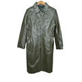 Vintage Genuine Leather Olive Green Coat Large - Funkify