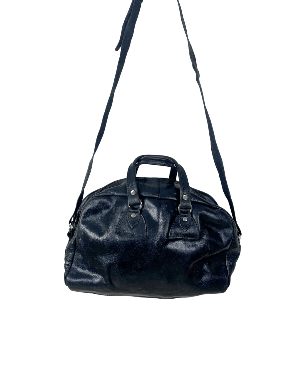 Vintage Genuine Leather Satchel Bag w/ Front Pockets - Funkify