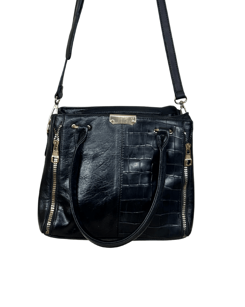 Vintage Genuine Leather Satchel with Short Handles & Long Strap - Funkify