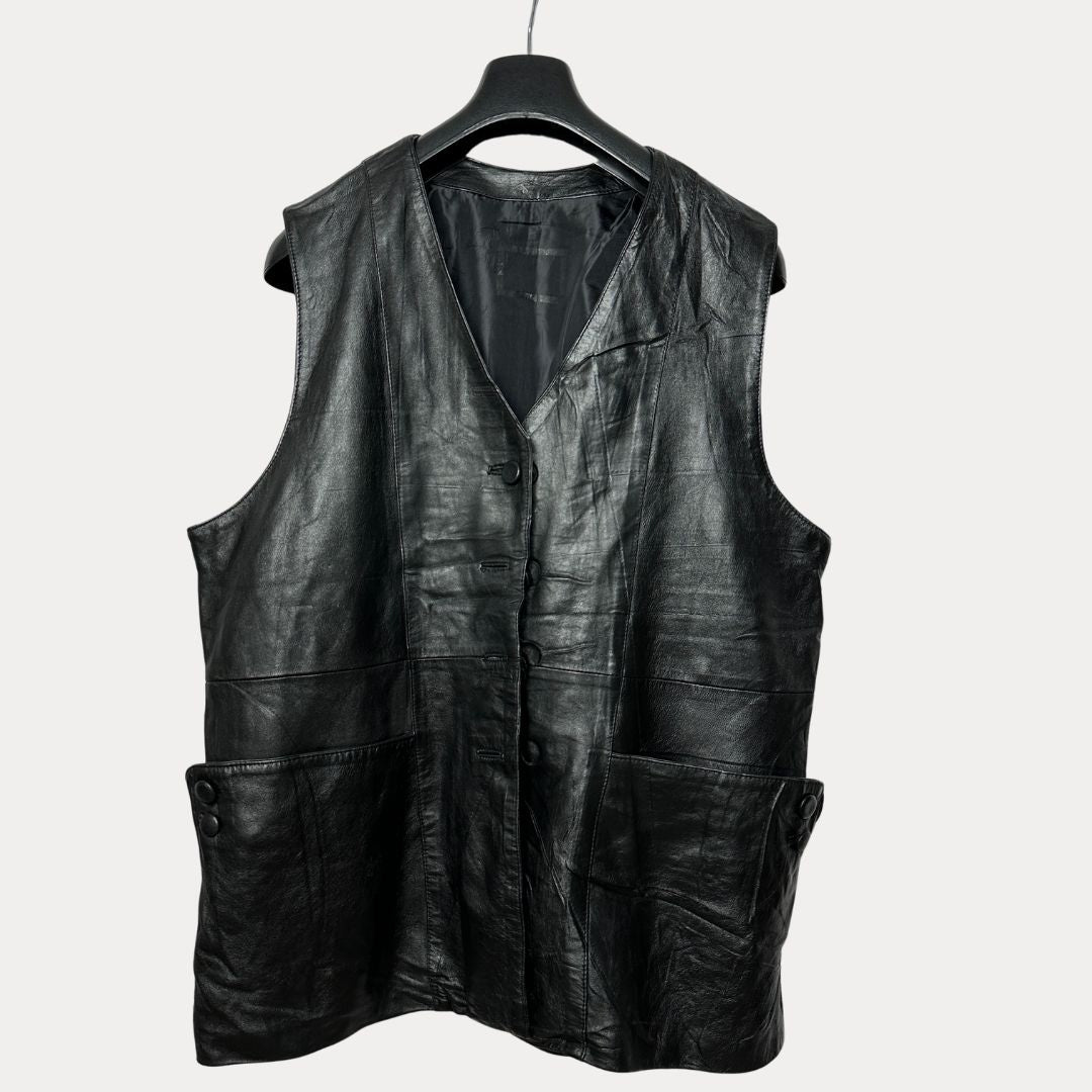 Vintage Genuine Leather Vest XL - Funkify