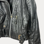 Vintage Genuine Leather Womens Biker Jacket Medium - Funkify
