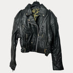 Vintage Genuine Leather Womens Biker Jacket Medium - Funkify