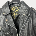 Vintage Genuine Leather Womens Biker Jacket Medium - Funkify