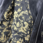 Vintage Genuine Leather Womens Biker Jacket Medium - Funkify