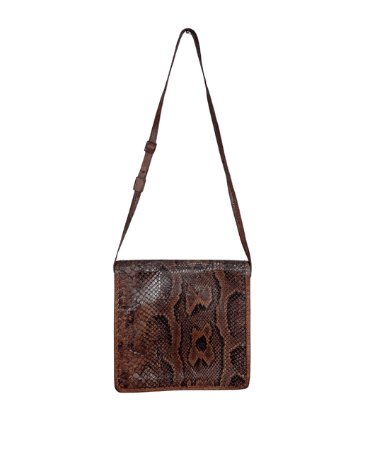 Vintage Genuine Snake Skin Flap Bag - Funkify