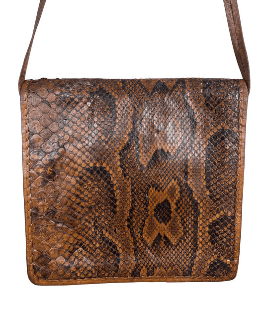 Vintage Genuine Snake Skin Flap Bag - Funkify