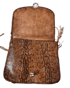Vintage Genuine Snakeskin Clutch Bag with Tassel Details - Funkify