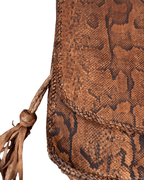 Vintage Genuine Snakeskin Clutch Bag with Tassel Details - Funkify