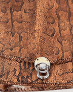Vintage Genuine Snakeskin Clutch Bag with Tassel Details - Funkify
