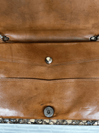 Vintage Genuine Snakeskin Crossbody Bag with Gold Accents - Funkify