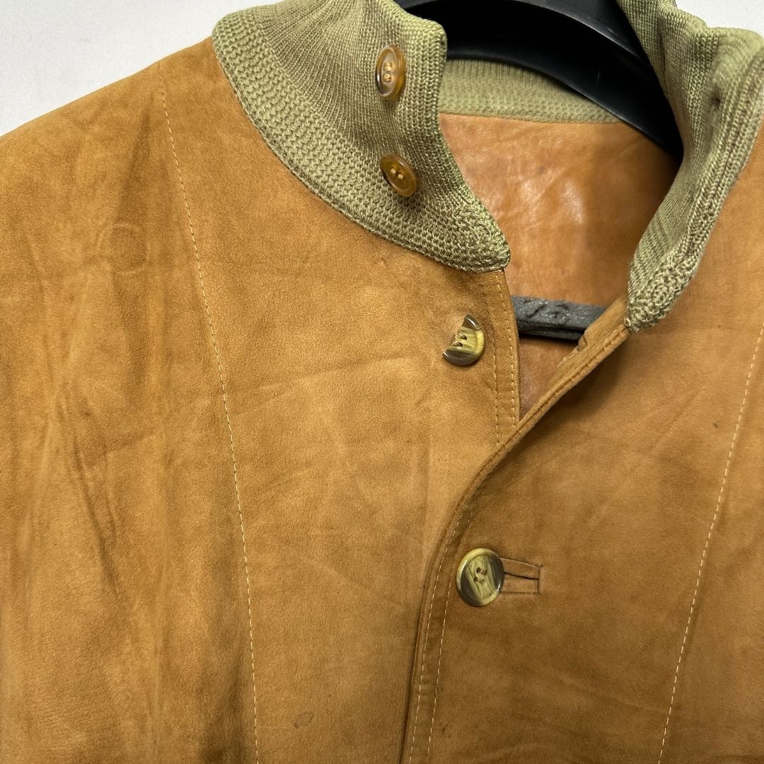 Vintage Genuine Suede Leather Bomber Jacket Small - Funkify