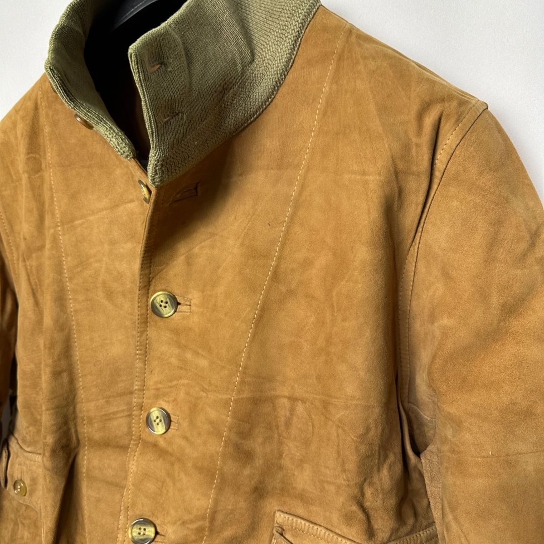 Vintage Genuine Suede Leather Bomber Jacket Small - Funkify