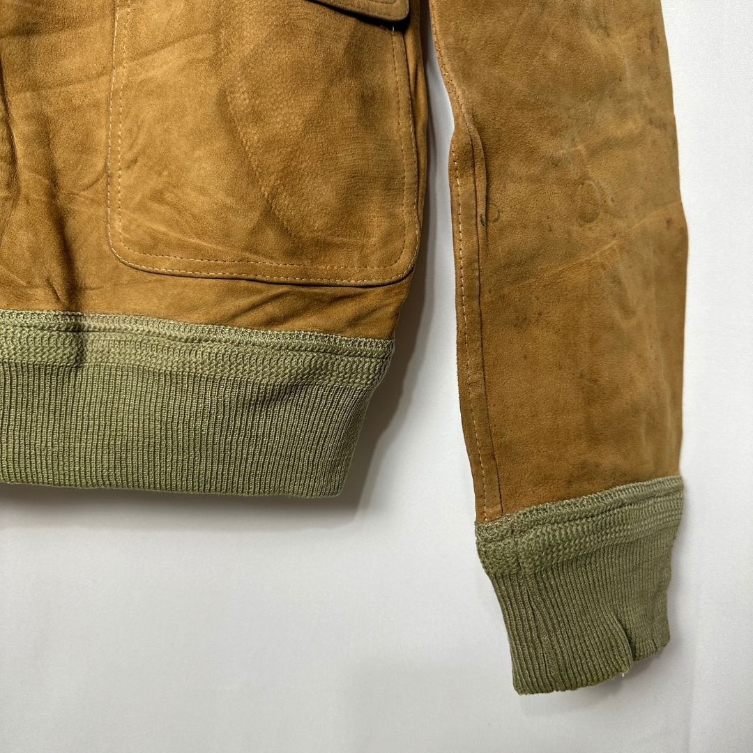 Vintage Genuine Suede Leather Bomber Jacket Small - Funkify