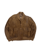 Vintage Genuine Suede Leather Bomber Jacket - XL - Funkify