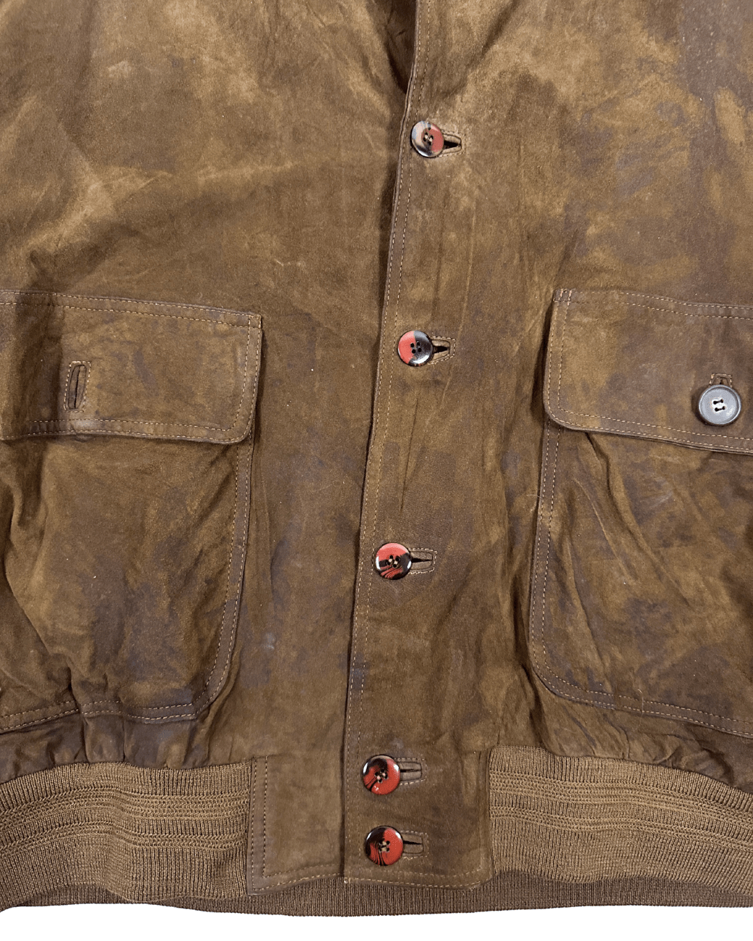 Vintage Genuine Suede Leather Bomber Jacket - XL - Funkify