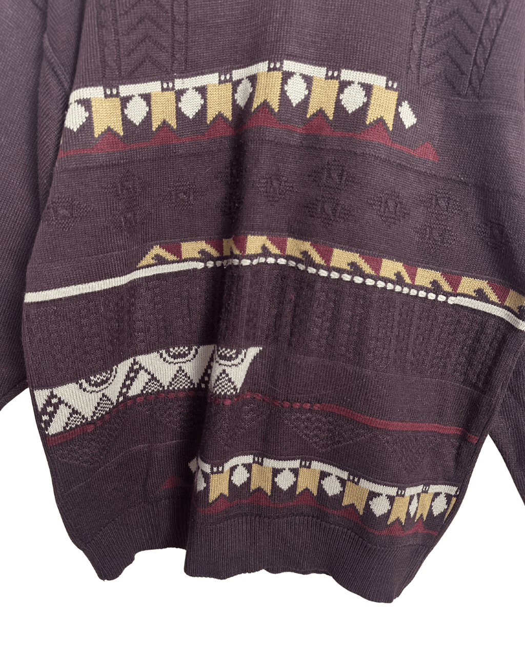 Vintage Geo Brown Sweater XL - Funkify