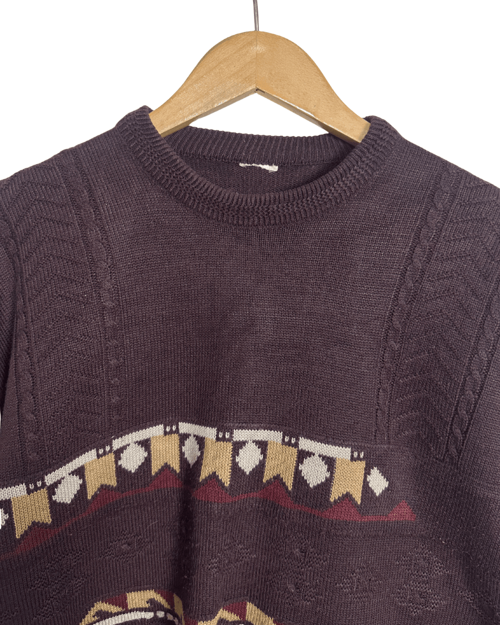 Vintage Geo Brown Sweater XL - Funkify