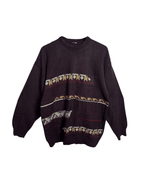 Vintage Geo Brown Sweater XL - Funkify
