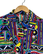 Vintage Geo Print Cropped Women's Shirt - Funkify