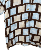 Vintage Geometric Box Print Shirt Medium - Funkify