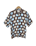 Vintage Geometric Box Print Shirt Medium - Funkify
