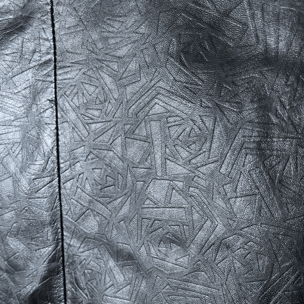 Vintage Geometric Patterned Genuine Leather Women's Jacket XL - Funkify