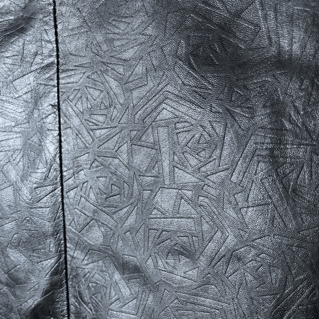 Vintage Geometric Patterned Genuine Leather Women's Jacket XL - Funkify