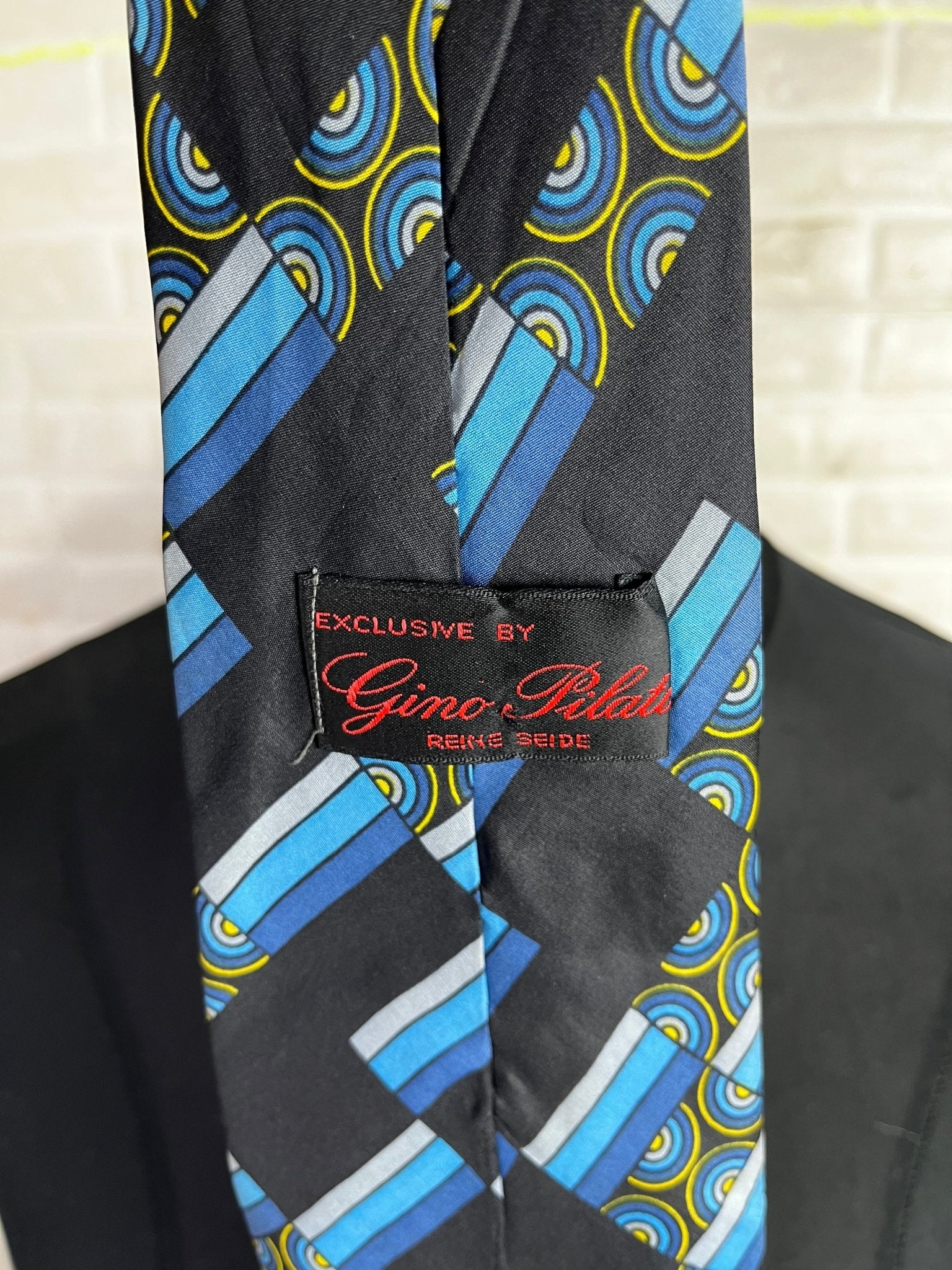 Vintage Geometric Silk Necktie - Funkify