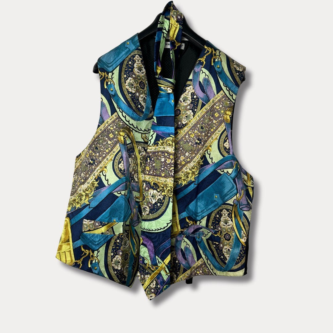 Vintage Giorgio Redaelli Vest & Necktie - Made in Italy XL - Funkify