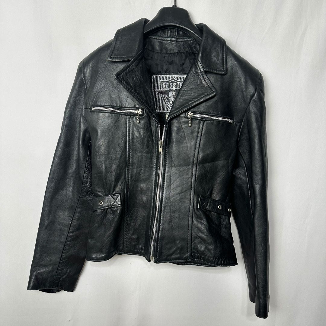 Vintage Gossip Genuine Leather Women's Jacket Small - Funkify