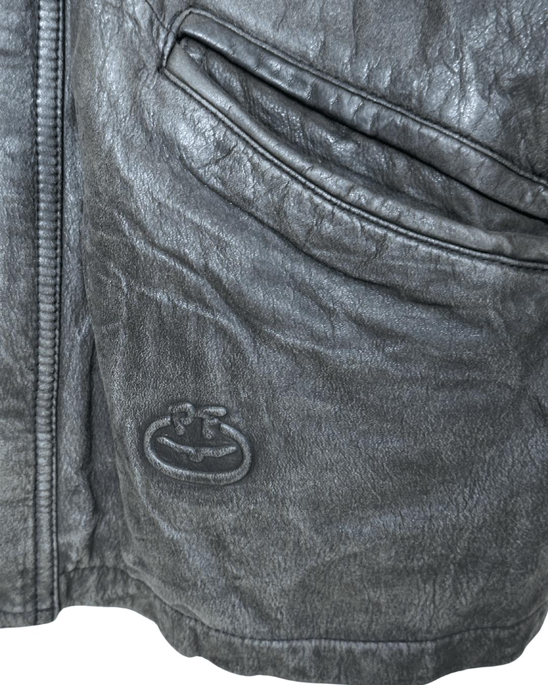 Vintage Gray Genuine Leather Jacket Large - Funkify