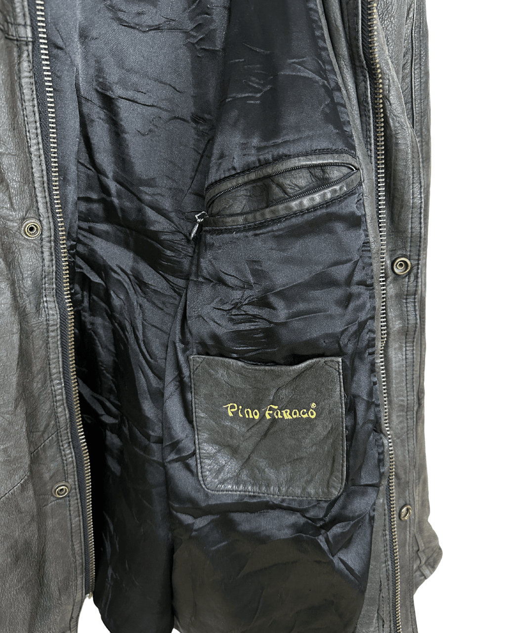 Vintage Gray Genuine Leather Jacket Large - Funkify