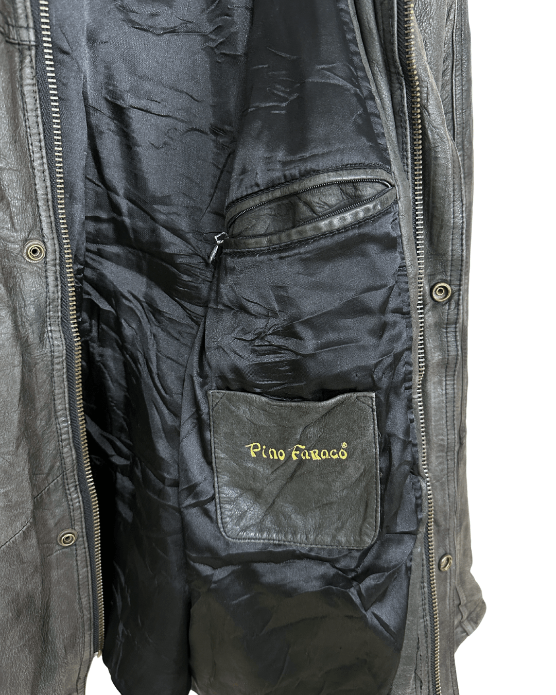 Vintage Gray Genuine Leather Jacket Large - Funkify