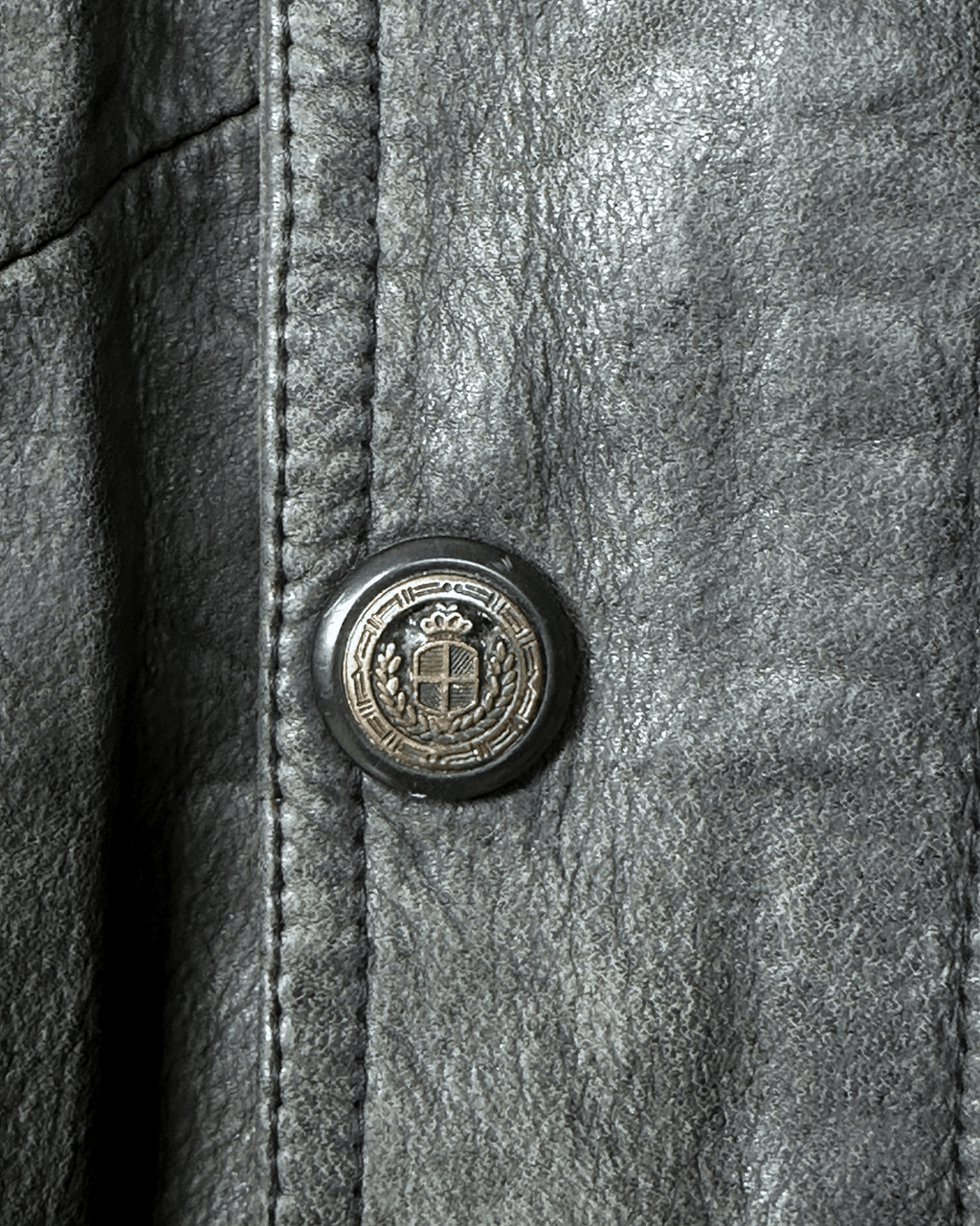 Vintage Gray Genuine Leather Jacket Large - Funkify