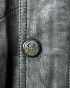 Vintage Gray Genuine Leather Jacket Large - Funkify