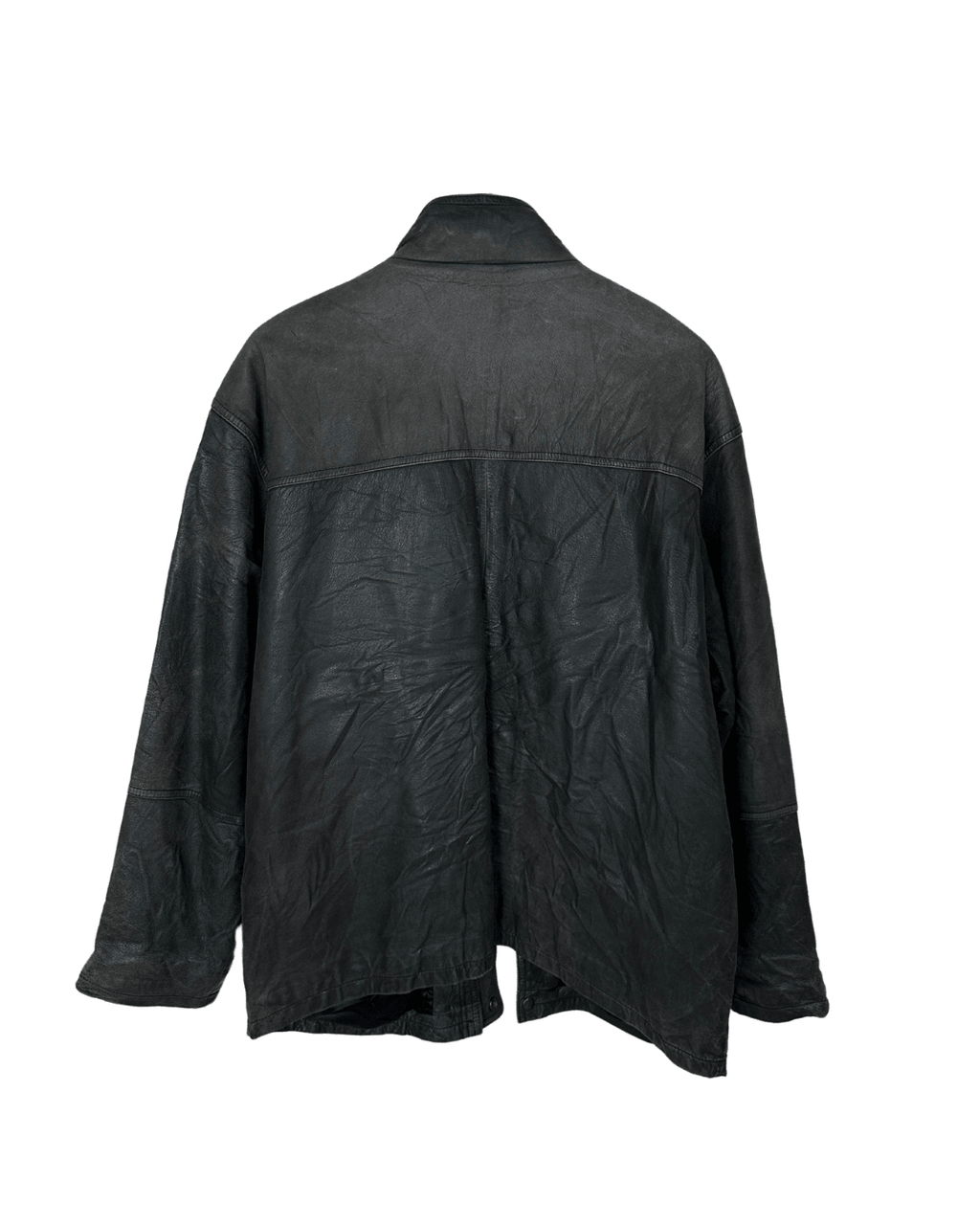 Vintage Gray Genuine Leather Jacket Large - Funkify
