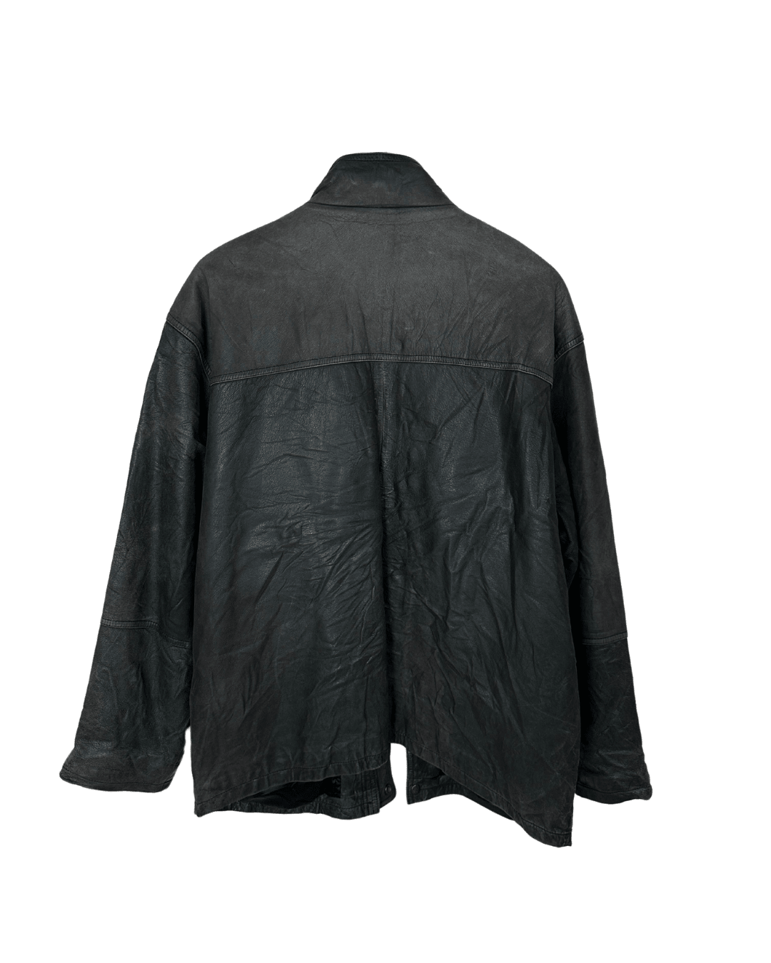 Vintage Gray Genuine Leather Jacket Large - Funkify