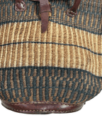 Vintage Handwoven Sisal & Leather Basket Bag - Funkify