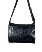 Vintage Hieroglyphic Embossed Genuine Leather Shoulder Bag - Funkify