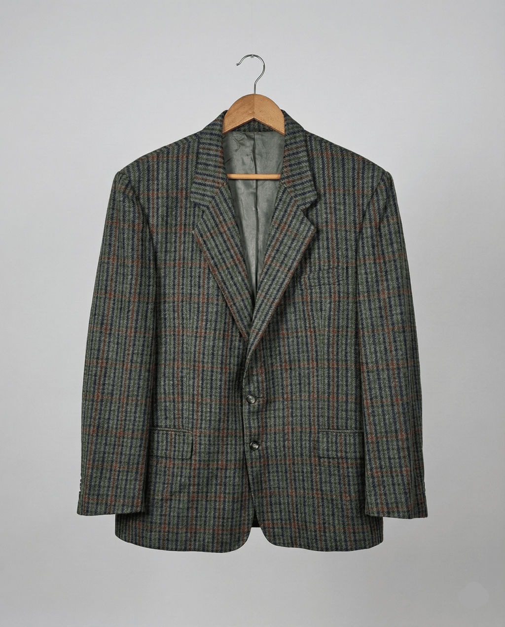 Vintage J. Harrison Checkered Wool Blazer - Made in Italy 54 - Funkify