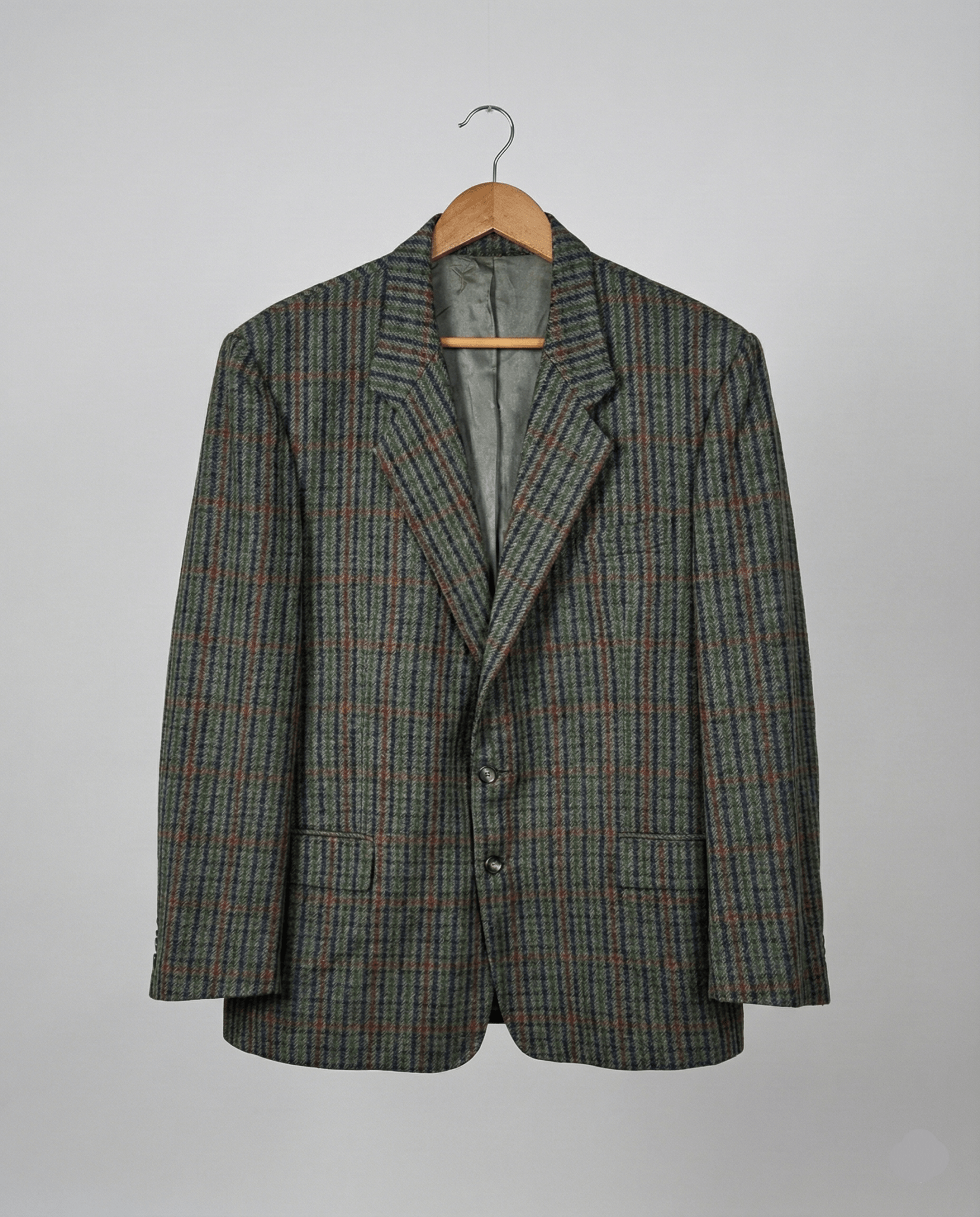 Vintage J. Harrison Checkered Wool Blazer - Made in Italy 54 - Funkify