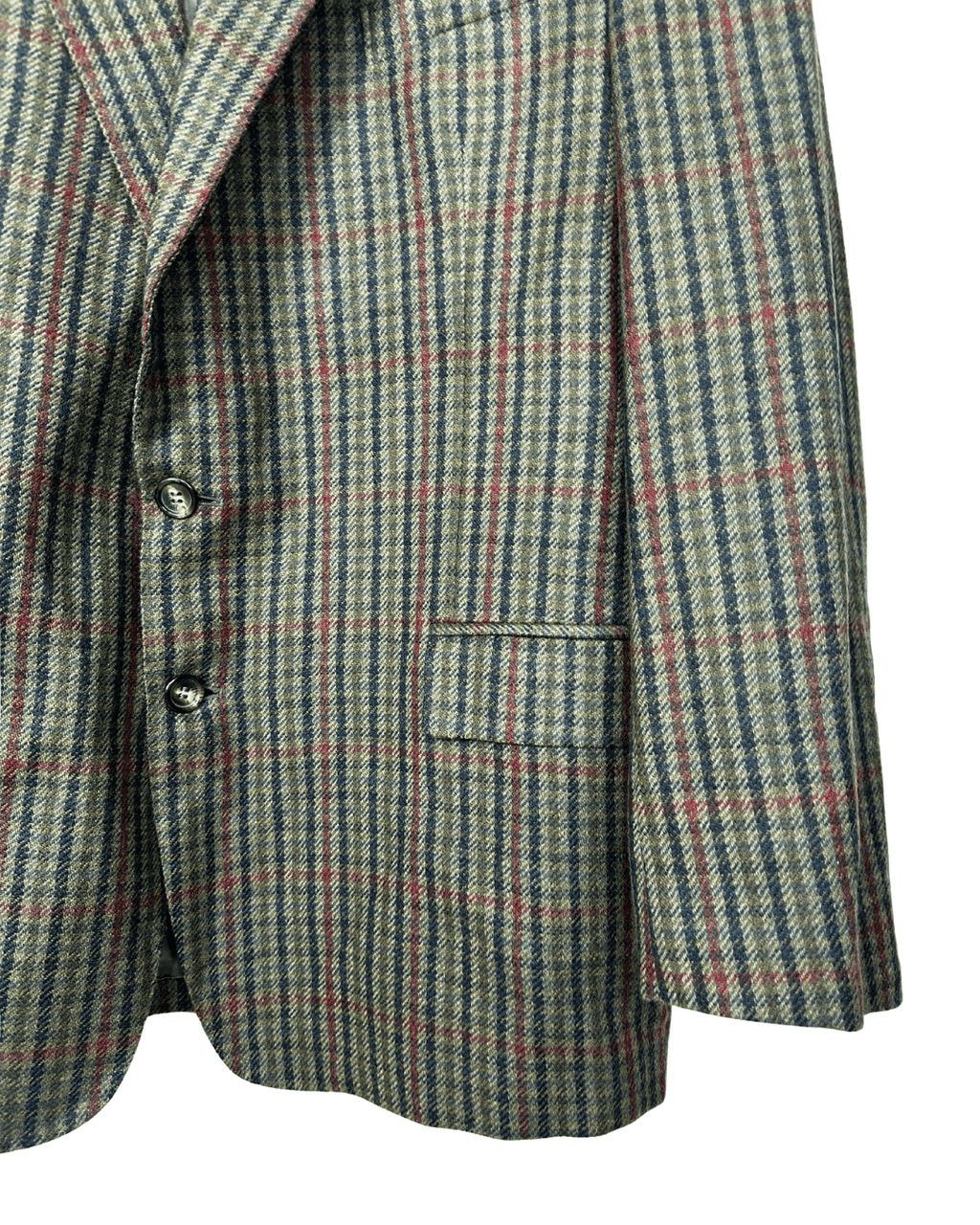 Vintage J. Harrison Checkered Wool Blazer - Made in Italy 54 - Funkify