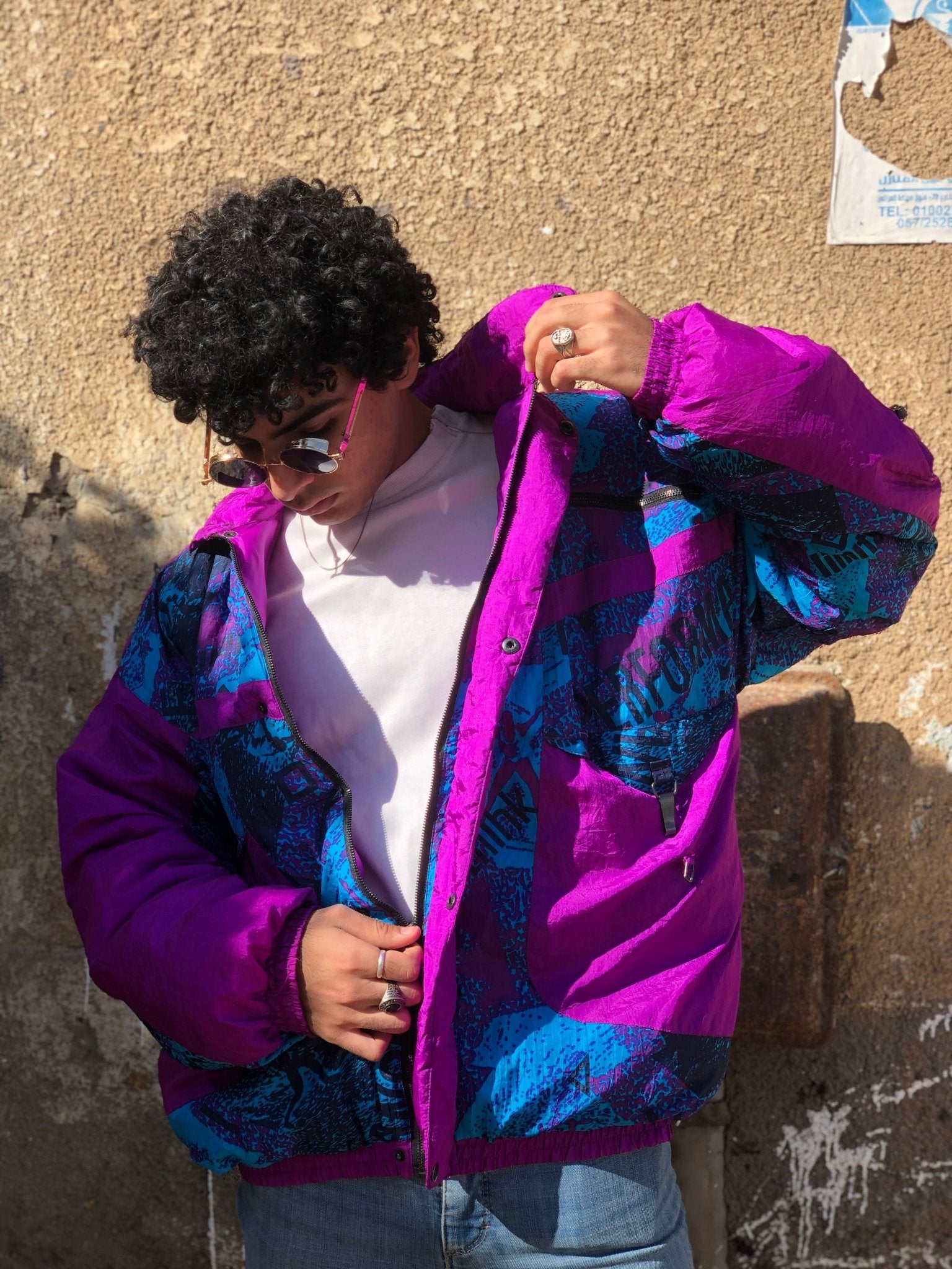Vintage Jacket with Foldable Hood XL - Funkify